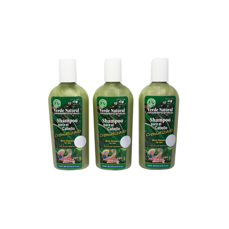 VERDE NATURAL - Shampoo Crematizado Anti Caída - 3 botellas