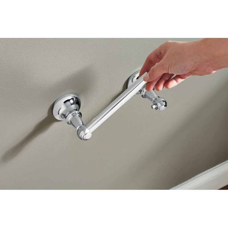 Moen Vale Chrome Double Post Pivoting Toilet Paper Holder, Wall