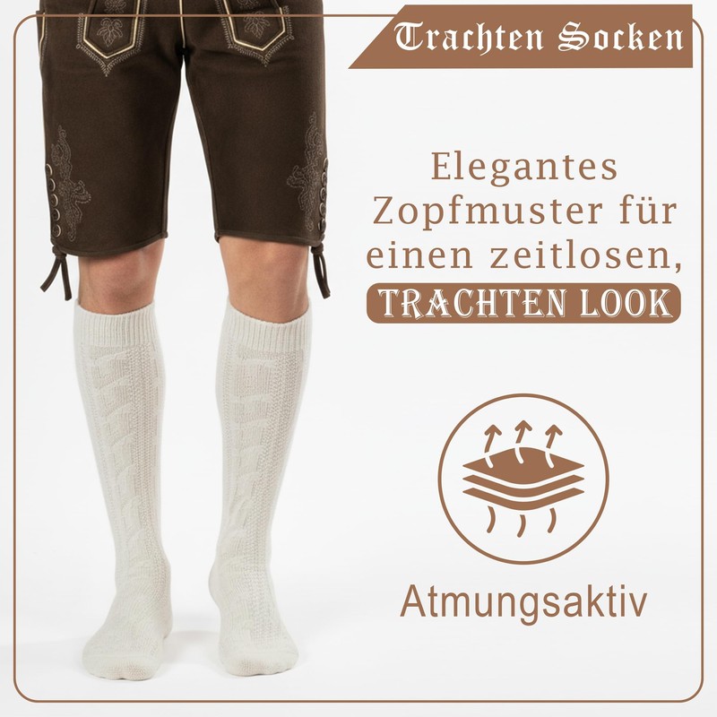 German Wear, short costume socks, braid pattern, socks, 44 cm