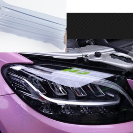 HOHOFILM Smoke Black Lamp Film Car Headlight Protection Film TPH Stretchable Tail Lights, Fog Lights Wrapping Film PPF (Smoke Black, 12"x60")