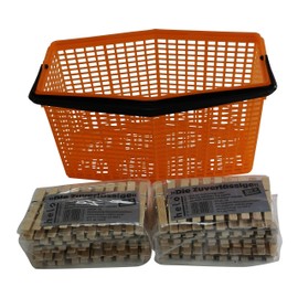 Haushalt-Krausse Helo Wooden Clothes Pegs with Outer Ring Spring Pack of 100