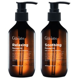 Gya Labs Relaxing Massage Oil & Soothing Massage Oil Set - 100% Pure Aromatherapy Grade Essential Oils Set - 2x200ml - Gya Labs
