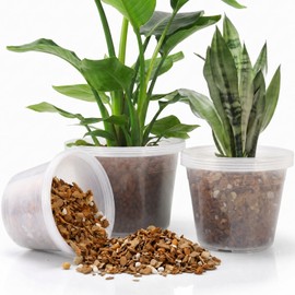GUGEMEI 12/10/8 Inch Clear Nursery Pots with Drainage Holes, 12 Pack Flexible Large Plant Pots for Plants, Plastic Clear Pots for Seedling, Shrubs, Herbs, Flowers, Vegetables
