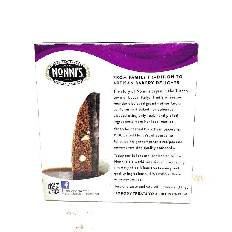 Nonni's Dark Chocolate Almond Biscotti 6.88oz (195g), 2 Pack