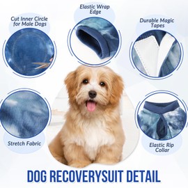SlowTon Dog Recovery Suit - Surgery Recovery Suit for Female Male Dogs, Dog Onesie After Spay Abdominal Wounds, E-Collar Cone Alternative Prevent Licking Pet Surgical Suit(Blue,XL)