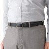 Ikenohata Silver Leather Shop OT-015 Himeji Leather, Stepless Adjustment, Men's