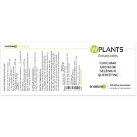 WPLANTS Complex Antioxidants High Dose Extracts of Turmeric, Pomegranate, Japanese Sophora - Curcumin, Ellagitanin, Quercetin and Selenium | 60 Capsules | Anastore