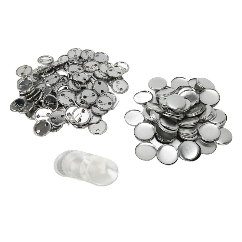 100 Sets Blank Button Badge Parts Set Round Shape Rust