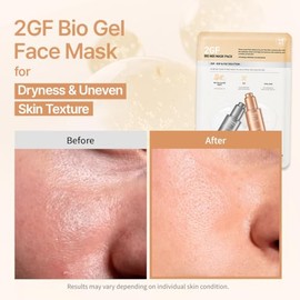 Mascarilla facial en gel de biocelulosa EGF FGF (10 PPM) 2GF Bio Mix Mask Pack Reafirmante Antienvejecimiento Renovación de la piel Hidratación Cuidado de la piel coreano (paquete de 10)