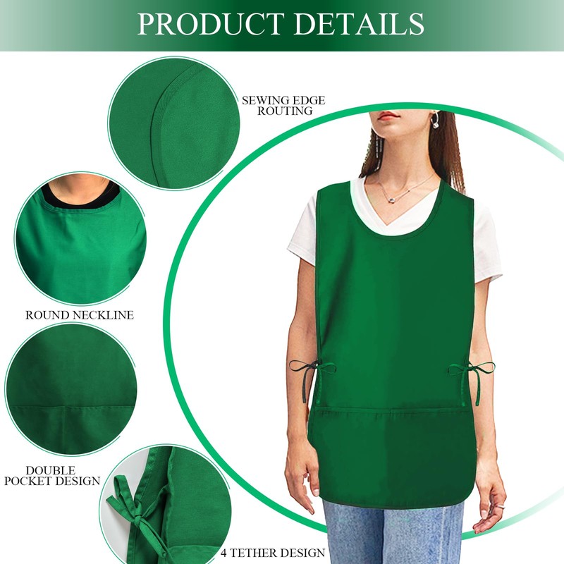 RRBXIA Smock Apron Cobbler Apron with Side Ties and 2