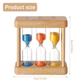 Sanduhr, Sanduhr aus Holz, Bunt Sanduhr für Kinder, Sanduhr Glas Timer, 3 in 1 Kombi-Sanduhr, 1/3/5 Minuten, Heimdekoration, für Klassenzimmer Spiel Küche Zuhause Büro Dekoration