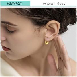 HSWYFCJY Gold Hoop Earrings for Women, Teardrop Earrings Lightweight Waterdrop Hollow Chunky Open Hoops, Hypoallergenic Gold Plated Earrings Fashion Jewelry for Girls