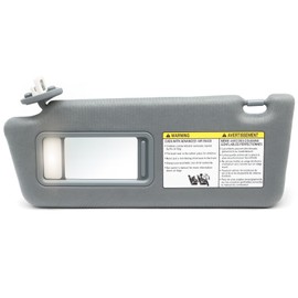 Aspaton Dark Gray Sun Visor Left Driver Side W/Light & Mirror Compatible with Tacoma 2005-2015 7432004210B0 7432004120B0