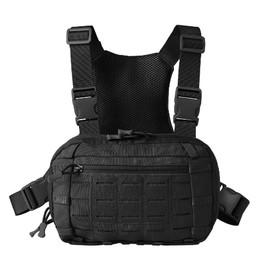 FUNANASUN Taktische Brusttasche,2L Tactical Chest Rig Pack für Männer, Molle Weste Pouch Adjustable, Taktische EDC Brusttasche von Laser Cut Design, Kampf Brustpackung für Jagd Outdoor EDC Radfahren