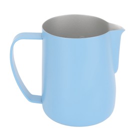 Coffee Latte Art Pitchers Bevel Design 450ml Stainless Steel Milk Frothing Pitcher for Coffee Milk Light Blue