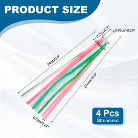 sourcing map Bike Streamers Colorful Bike Tassels Scooter Handlebar Streamers Bicycle Tassel Ribbon for Girls Bicycle Tricycle Handles Accessory (Green, Pack of 4)