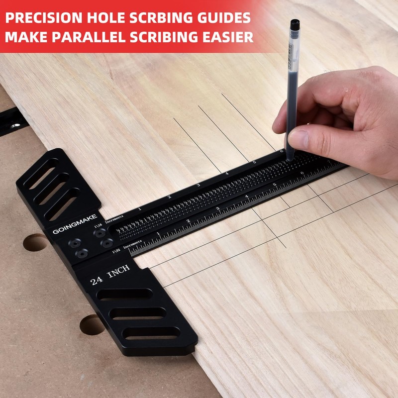 GOINGMAKE Woodworking T-Square 24 Inch Aluminum Alloy T Square Ruler