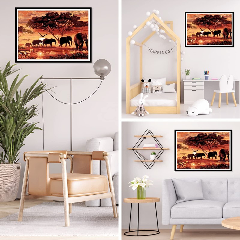 MXJSUA 5D Elephant Diamond Painting Kits for Adults, 5D Elephant