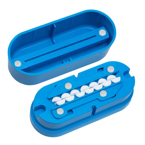Multiple Pill Splitter. Original Patented Design, with Accurate Pill Alignment, Sturdy Cutting Blade and Blade Guard, for Splitting and Quartering Round or Oblong Pills.US Patent No. 9,827,165.