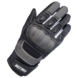 Biltwell | Bridgeport Gloves | Motorcycle Gloves | CE Certified | Knuckle Guard | Impact Protection | Finger Vents | Grey Black | Medium