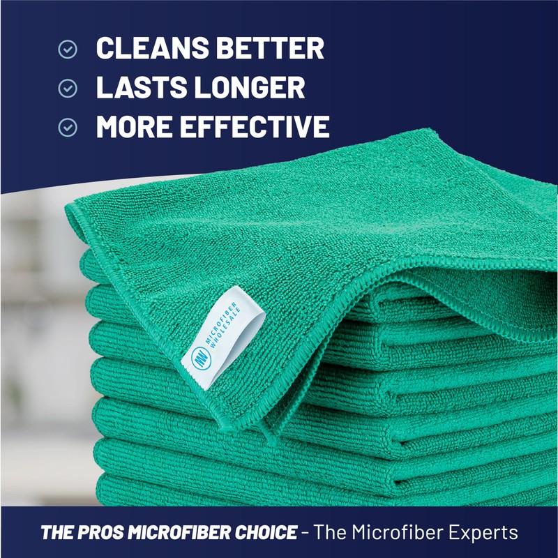 MW Pro Microfiber Cleaning Cloth | Green (12 Pack) |