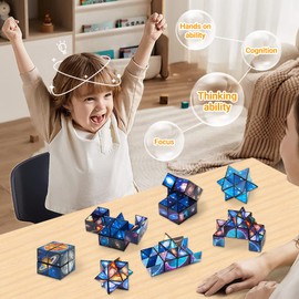 Magic Cube, Infinity Rubix Cube 2 in 1 Magic Star Cube Shape Shifting Cube Fidget Toy for Kid and Adults