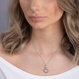 MATERIA by Matthias Wagner KA-59 Women's Necklace Antique Silver 925, Sterling Silver Gemstone, Quartz