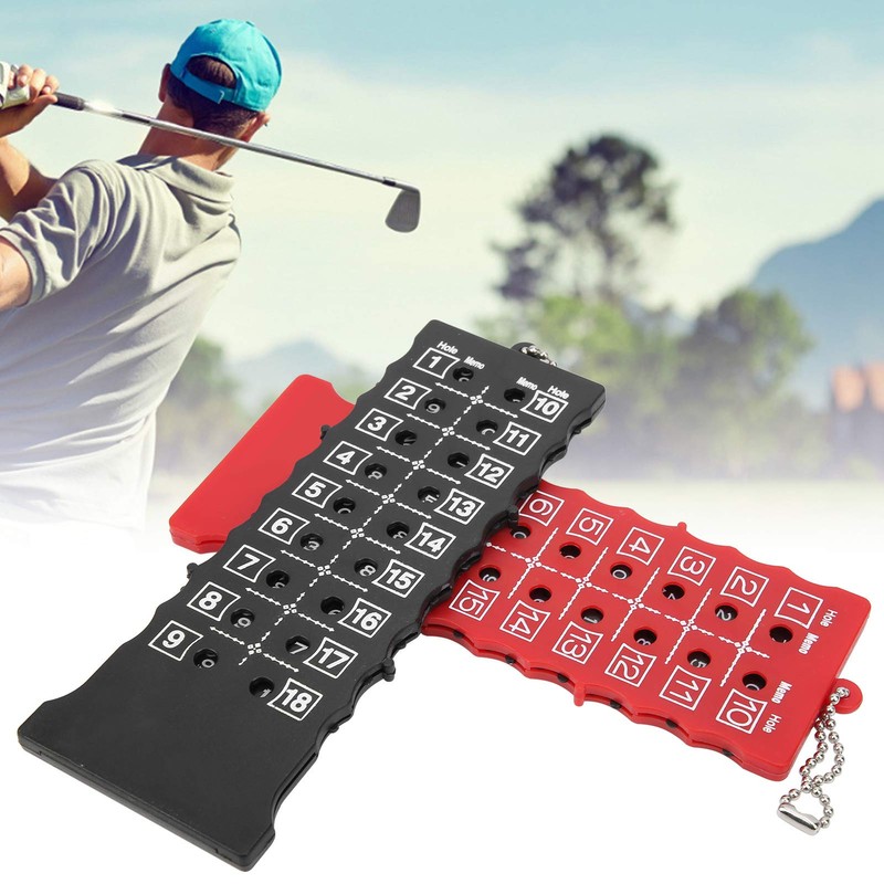 2pcs Stroke Counter, Black Red Score Card Counter,18 Holes Stroke