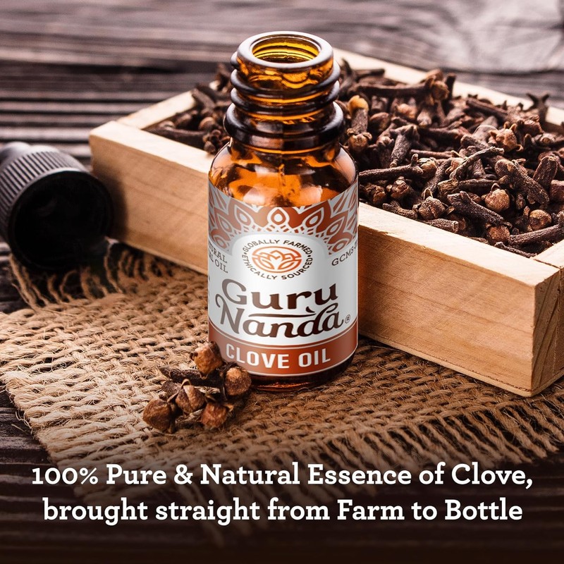 GuruNanda Clove Essential Oil - Pure, Natural & Undiluted for
