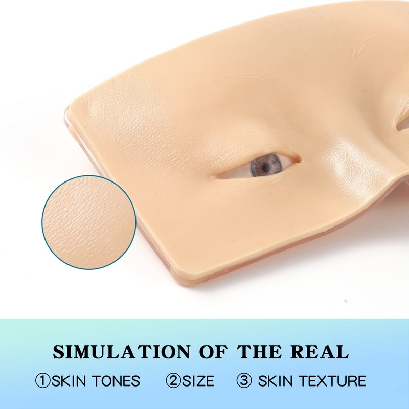 Bueuo Makeup Practice Face Board, 3D Reusable Silicone Make up