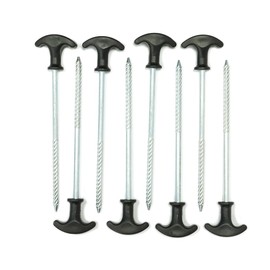 Twister by Outdoorer, hard ground pegs, 17 cm long, the 8-piece screw-thread peg kit incl. transport bag