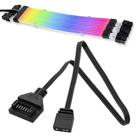 The Lord of the Tools 1x Motherboard 5V 8PIN to 3PIN ARGB Cable Adapter Compatible with Lian Li Strimer Plus 3x8 Pin Cable