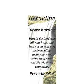 Geraldine "Brave Warrior" Keepsake Name Meaning Bookmark with Verse and Tassel