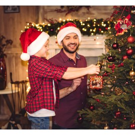 FaCraft 2024 Family Frame Christmas Ornaments - Photo Frame Christmas Ornaments 3" Red Family Picture Frame Ornaments for Christmas Tree Decoration