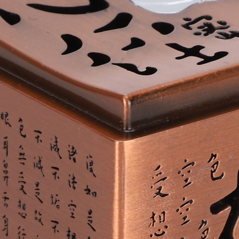 Incense Burner Zinc Alloy Metal Heart Sutra Disk Household Crafts