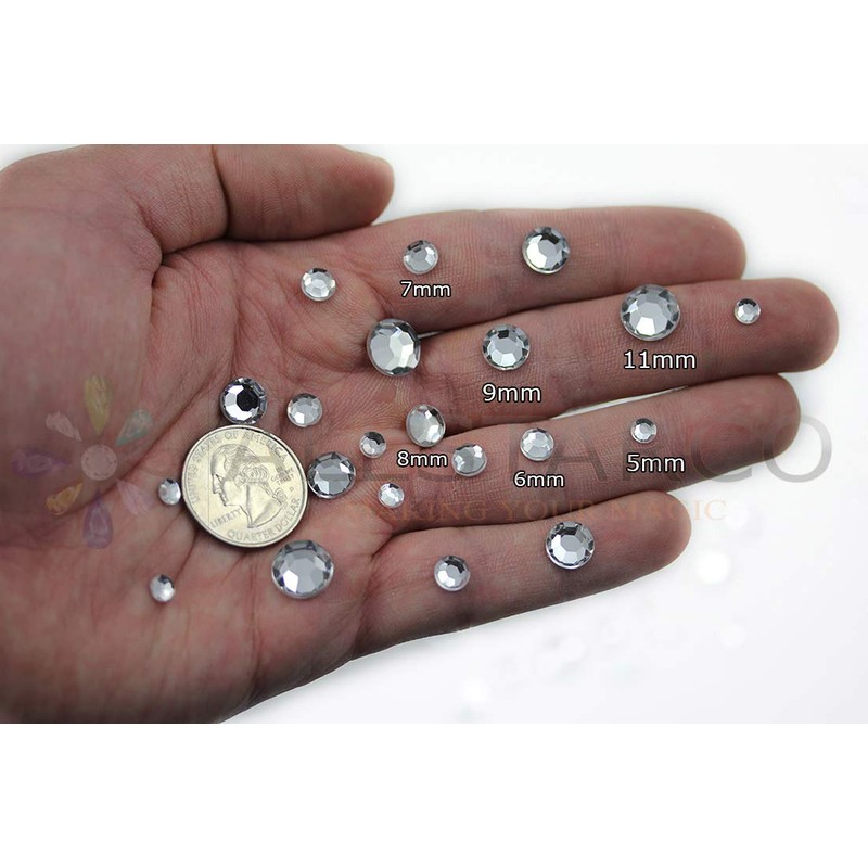 8MM Peridot Green 110 Acrylic Rhinestone Rivets for Garments 20pcs