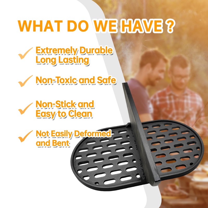 NEURARC Cast Iron Cooking Grates with Divider for Primo Oval