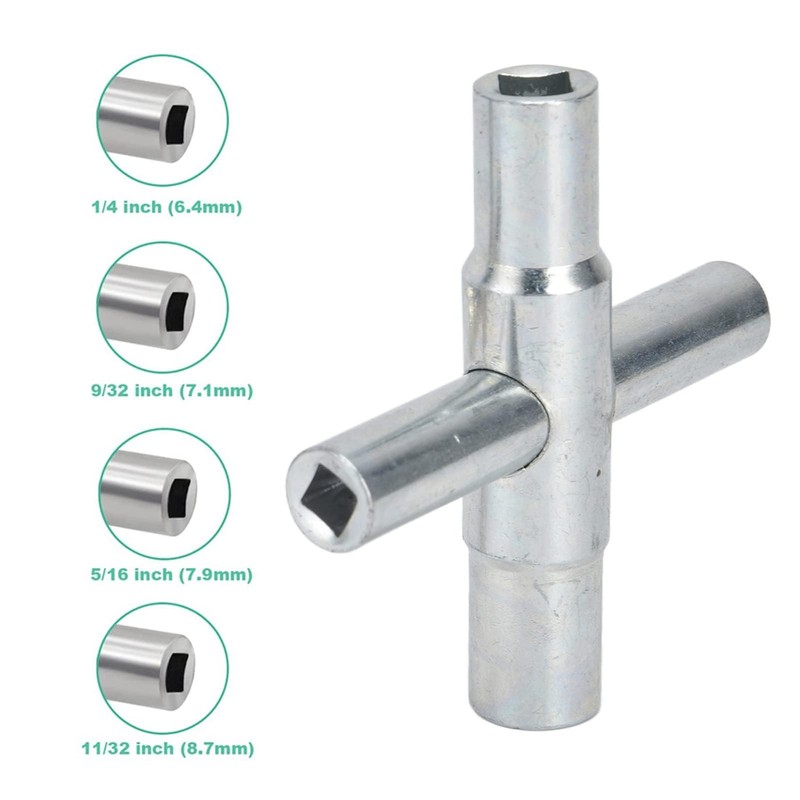 CYTGOUPER 2Pcs 4 Way Sillcock Key, Stainless Steel Portable Sillcock