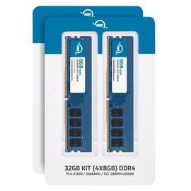 OWC 32GB (4x8GB) DDR4 2666MHz PC4-21300 CL19 1RX8 ECC Unbuffered UDIMM 1.2V 288-pin Workstation Server Memory RAM