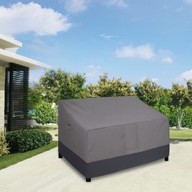 Easy-Going Easy-Going Waterproof Outdoor Sofa Cover, Heavy Duty 2 Seater Outdoor Loveseat Cover, Windproof Patio Furniture Cover with Air Vent (58Wx32.5Dx31H inch, Gray/Dark Gray)