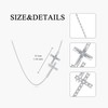 HUKKUN Double Cross Necklace Sterling Silver SidewaysCross Necklace Double Cross