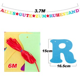 Happy Retirement Garland Colourful Finally Retirement Garland Felt Retirement Decoration Banner with Stars Hanging Decoration for Party Retirement Retirement Farewell Party Pensioner Senior Private