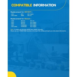 PHILTOP Alternator Compatible with 2013-2017 Pathfinder 2015 2017 Murano 2014-2016 QX60 3.5L, 2016 Murano 3.5L 2013 JX35, 150 Amp Alternator Replace 11538N 23100-3JA1A 23100-3JA1ARE A003TJ3991