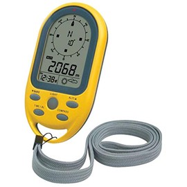 Technoline EA 3050 Compass with Altimeter, Barometric Pressure Display, Time, Weather Trend Display, Yellow, 5.4 x 10.3 x 1.7 cm, Yellow/Grey