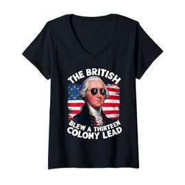 Womens Betsy Ross Flag: The British Blew a 13 Colony Lead V-Neck T-Shirt