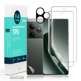Ibywind Pack of 2 protective films for Realme GT 6 5G/GT 6T 5G 6.78 inches, TPU film, with 1 metal camera protection, 1 piece back film, bubble-free clear HD