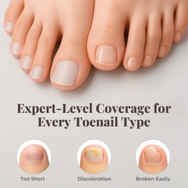 COKYISS Toe Nail Tips, 300PCS Sharp Square Clear Gel Nail x ToeTips Press On Nails for Women, Pre-applied Tip Primer & Base Coat Toenail Press On For Home DIY 15size