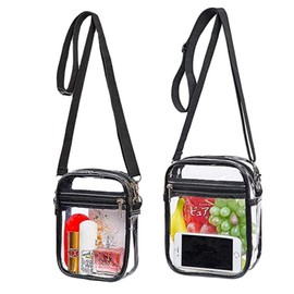 FYHJTRT 2 Packs Clear Bag Stadium Approved,Transparent Purse Simple Crossbody Bag,Crossbody Bag Adjustable Strap for Concert，Sporting Events