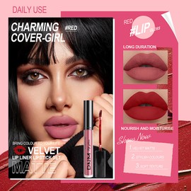 Desing Wish Set of 3 Lipstick Set, Lip Gloss, 24 Hour Hold, Matte Lipstick, Lip Gloss, Long Lasting Lipstick, Pink, Red Nude Lip Balm, Make-Up, Women, Lipgloss, Birthday Gift