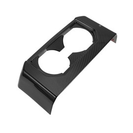 REPAIROCK 1 Pcs Armrestbox Rear Cup Holder Cover Trim for Ford F-150 2015-2020 Rear Seat Armrest Cup Holder Cover Trim Carbon Fiber ABS Black